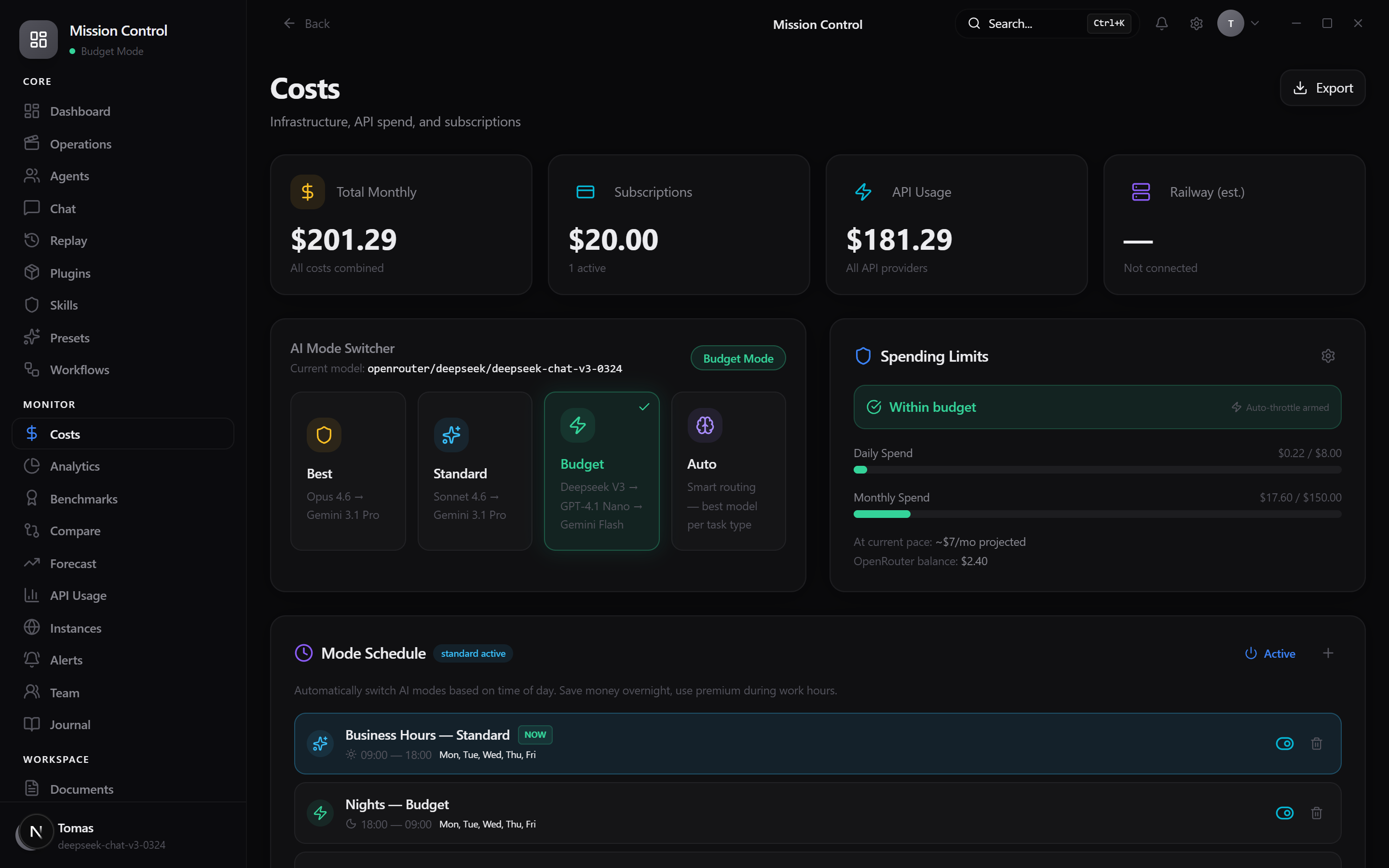 Cost intelligence with forecasting and multi-provider comparison
